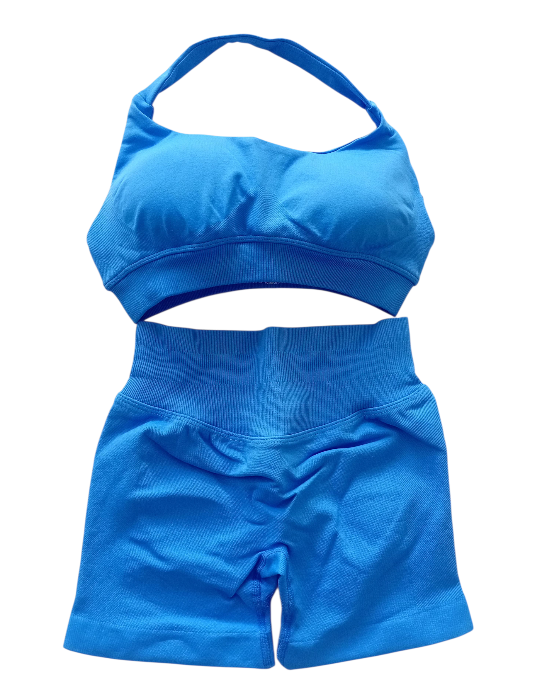 Electric Blue Scrunch Butt Short & Bra Set