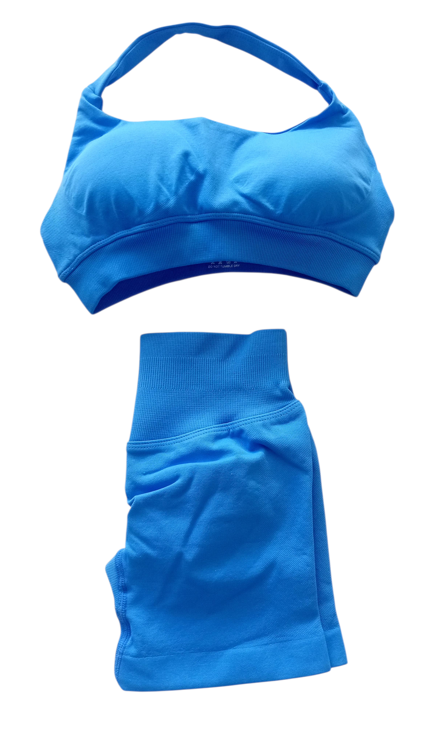 Electric Blue Scrunch Butt Short & Bra Set