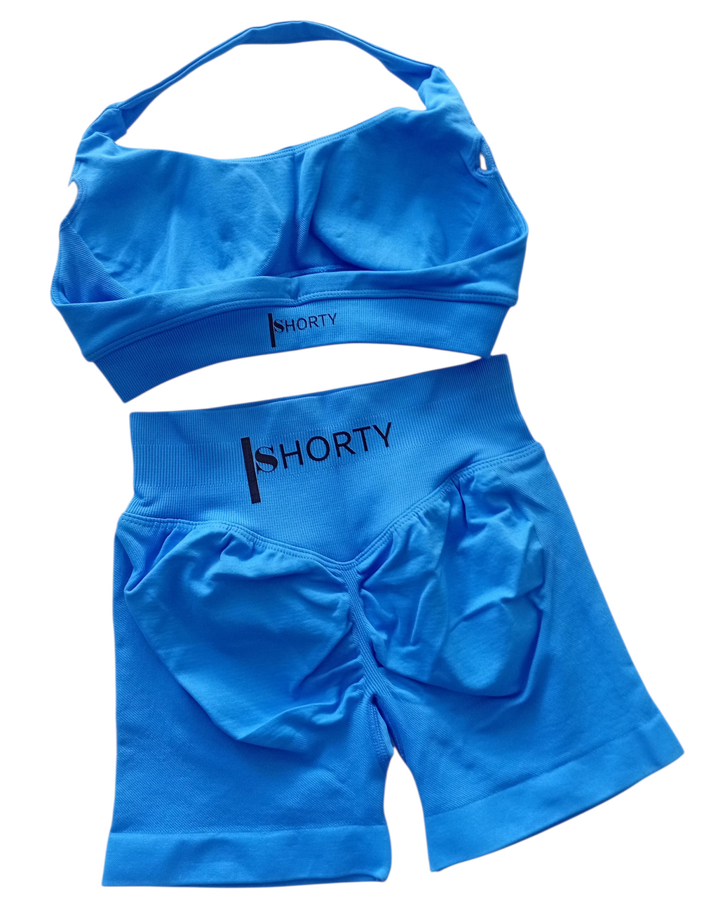 Electric Blue Scrunch Butt Short & Bra Set