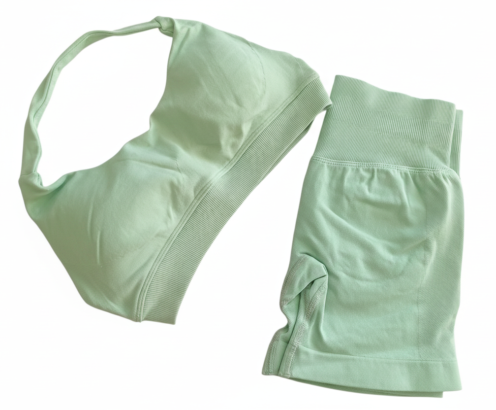 Lenon Green Scrunch Butt Short & Bra Set
