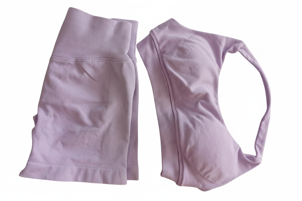 Light Purple Scrunch Butt Short & Bra Set