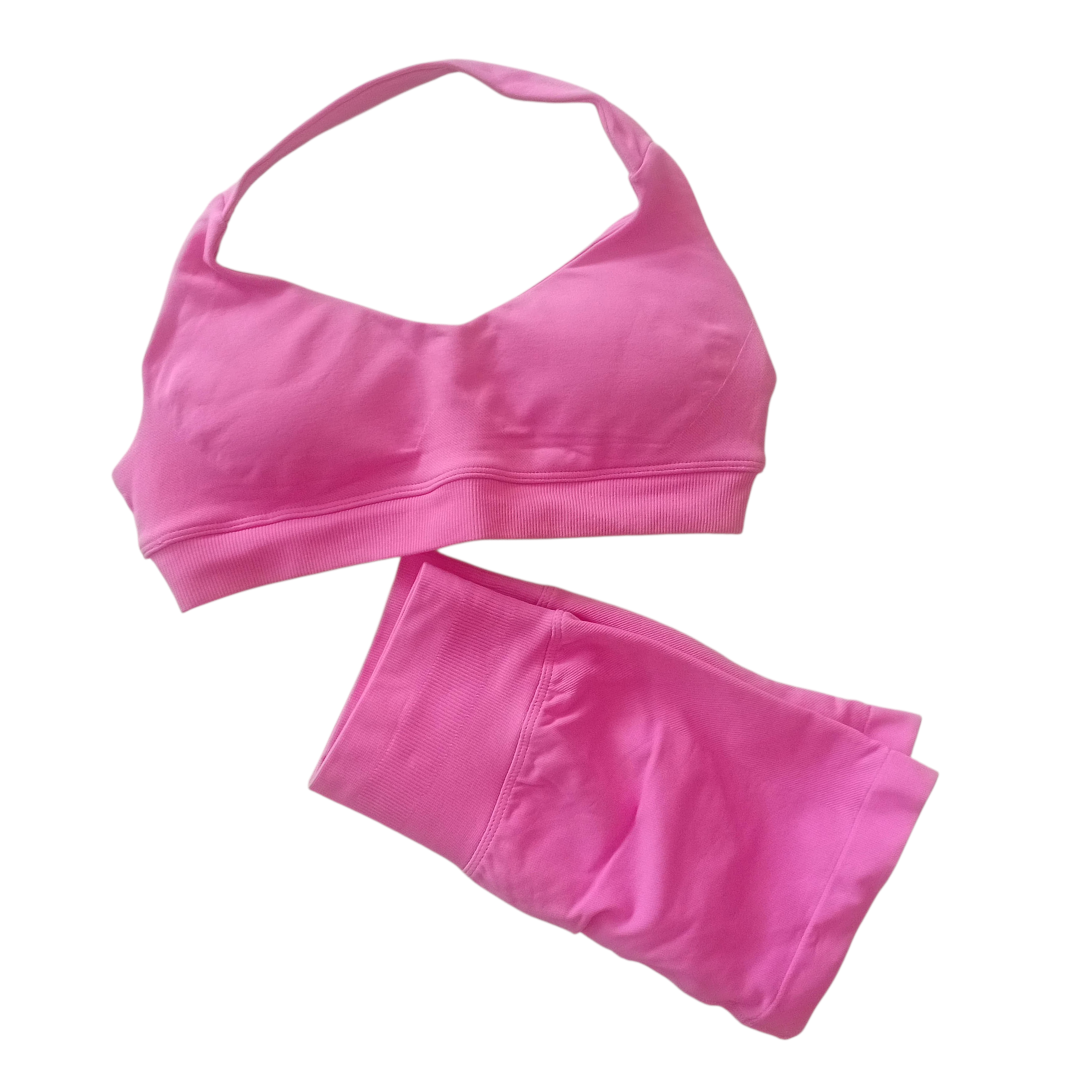 Flower Pink Scrunch Butt Short & Bra Set