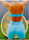 Light Blue Scrunch Butt Short & Bra Set