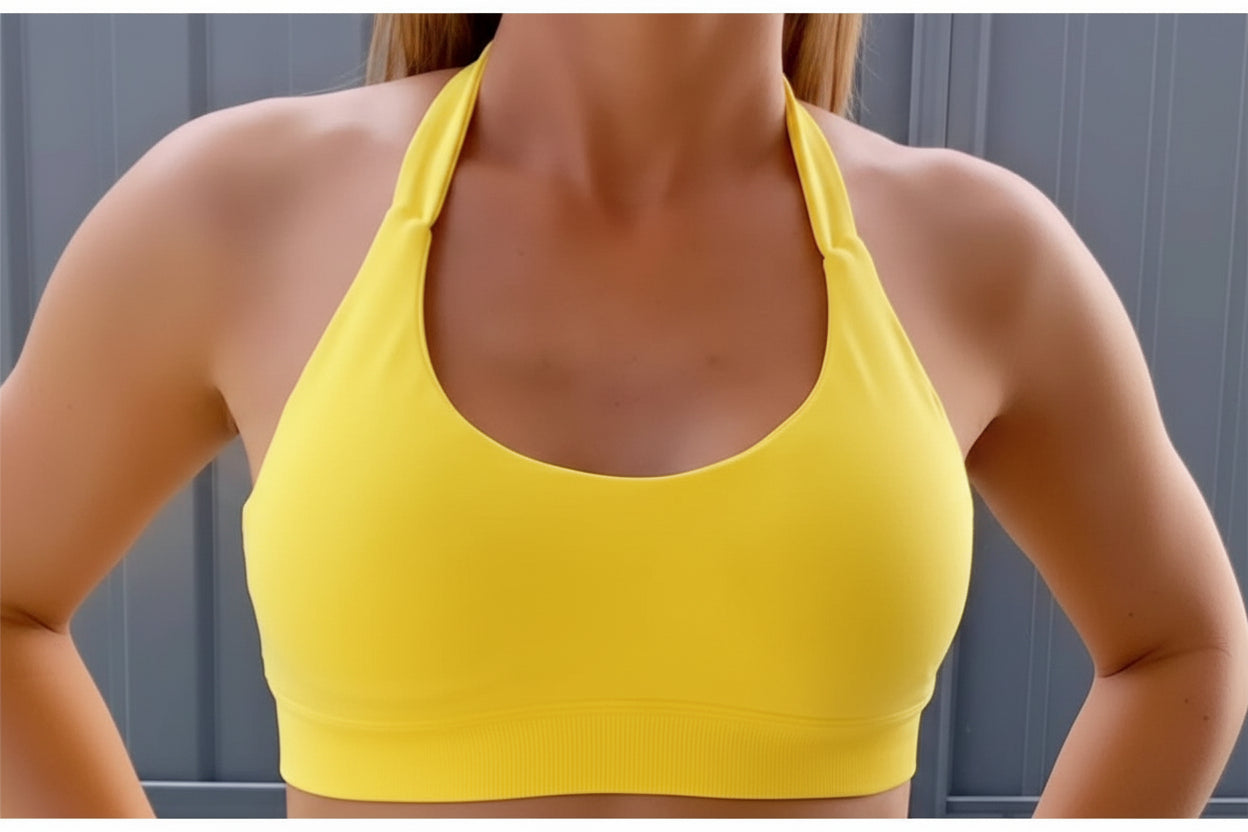 Light Yellow Scrunch Butt Short & Bra Set