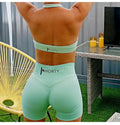 Light Green Scrunch Butt Short & Bra Set