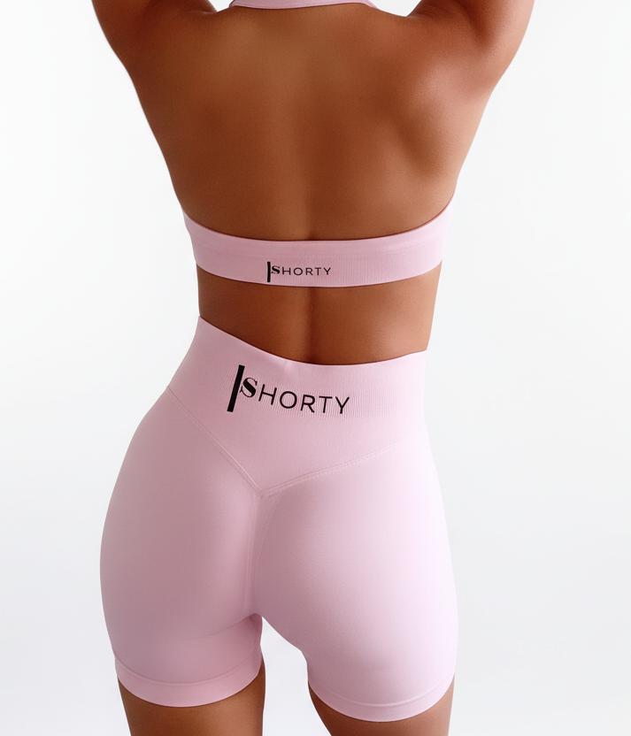 Light Pink Scrunch Butt Short & Bra Set